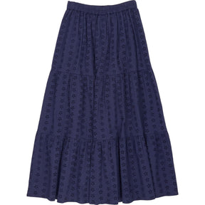 Omnes Navy Cotton Midi Skirt