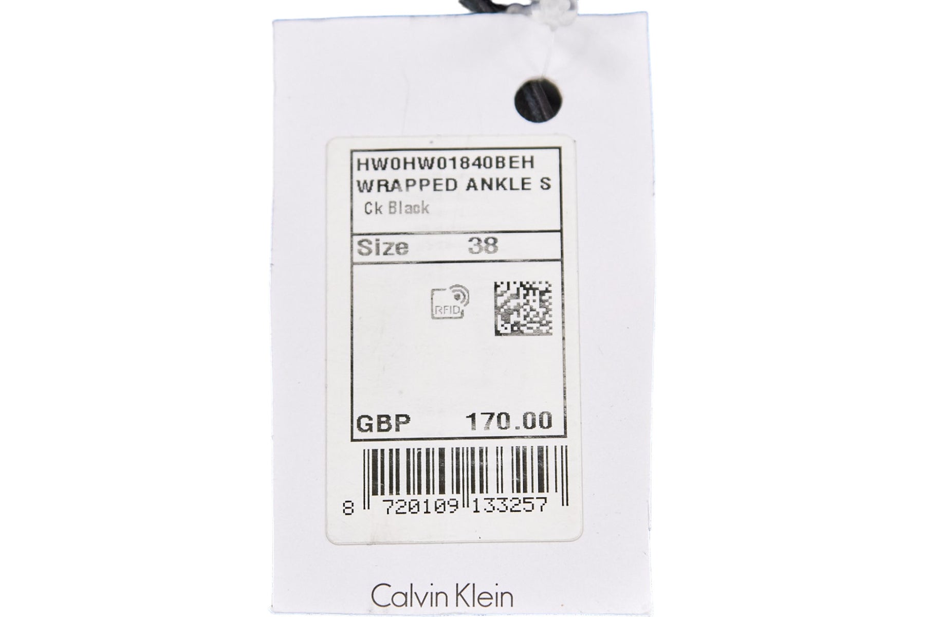 Calvin Klein Black Wrapped Ankle Ballet Flat