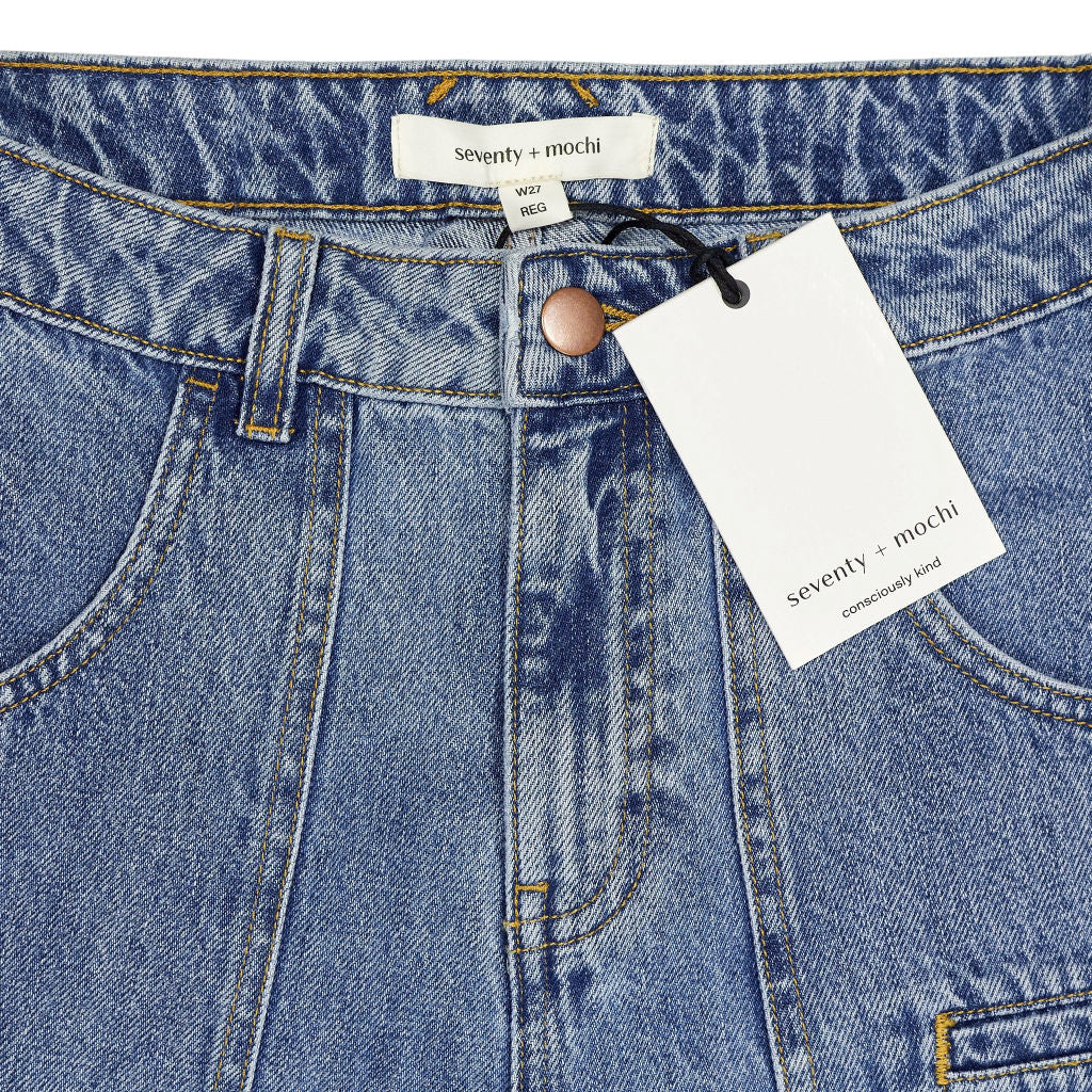 Seventy + Mochi Blue Eden Cropped Jeans