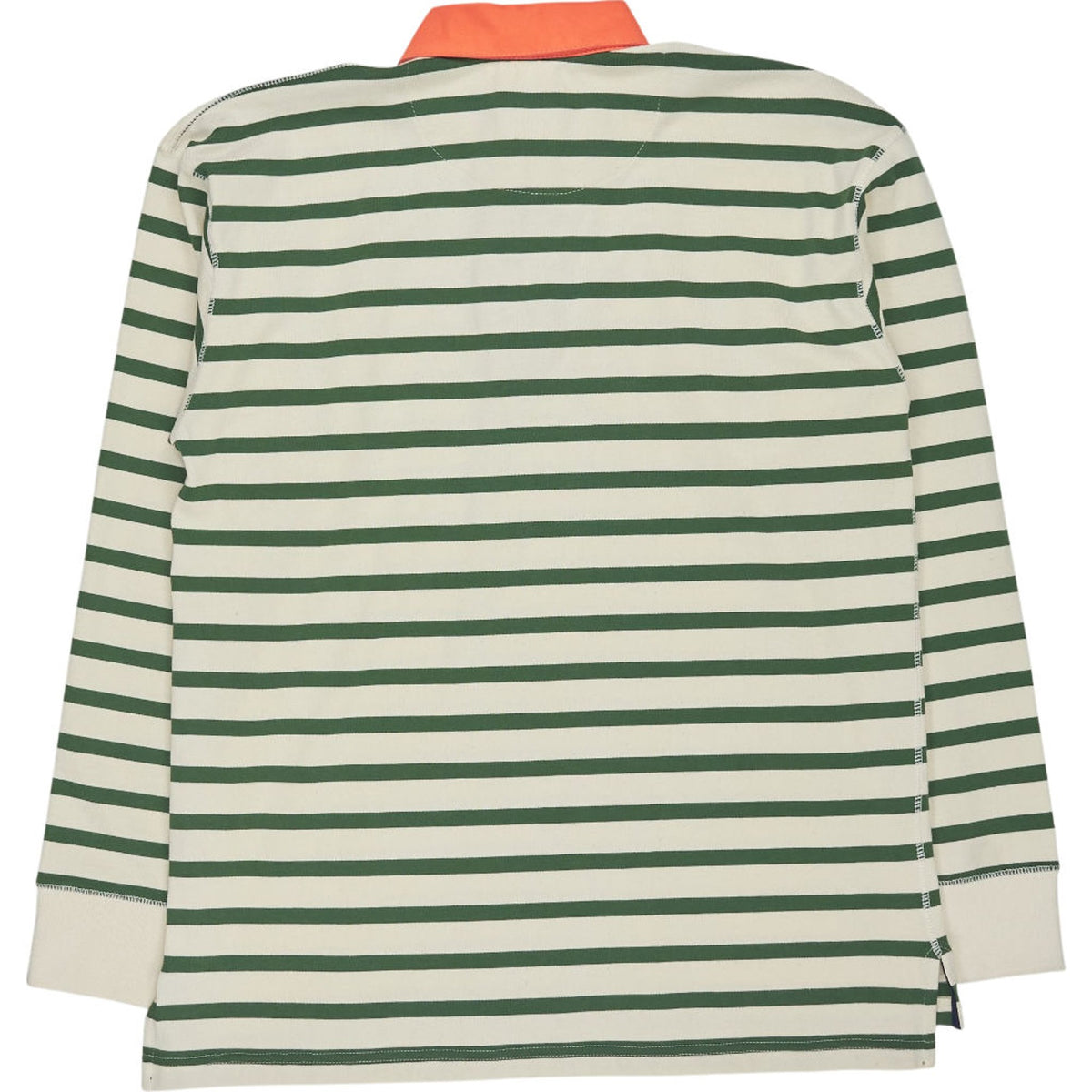 Drake's Green Stripe Long Sleeve Rugby Shirt M