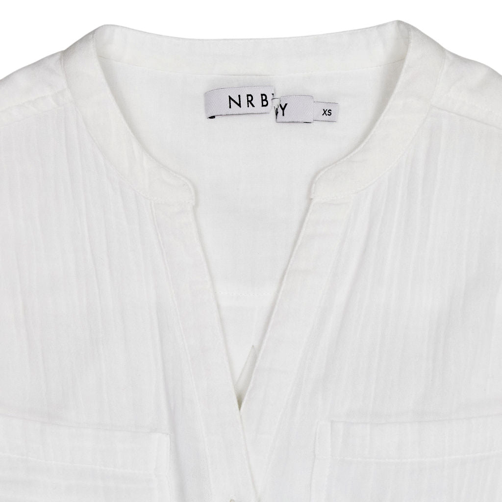 NRBY White Maxi Button-Down Dress