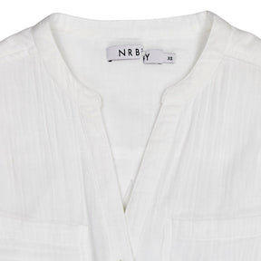 NRBY White Maxi Button-Down Dress