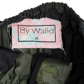 By Walid Green Floral Silk Trousers