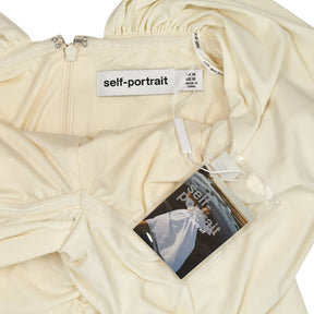 Self-Portrait Beige Off-Shoulder Mini Dress