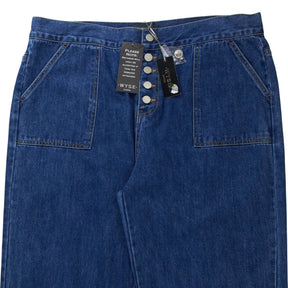 Wyse Blue High-Waisted Denim Trousers