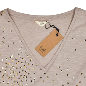 Hush Mushroom Grey Confetti V Tee