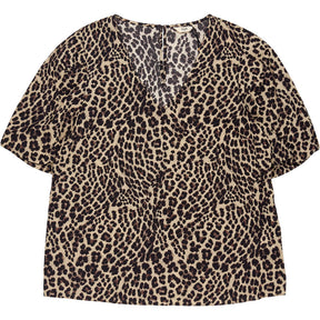 Hush True Leopard Alberta Puff Sleeve Top