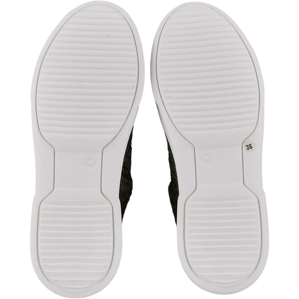 By Walid Olive Green Lace Trainers