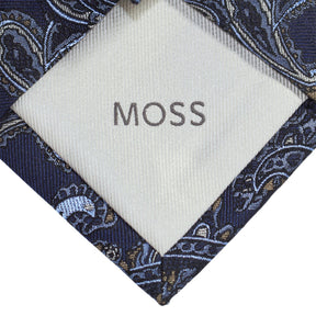 Moss Navy Patterned Tie Bundle x 3