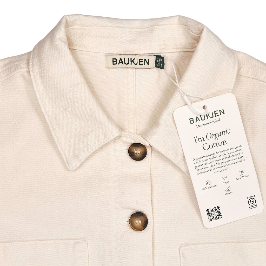 Baukjen Soft White Kristi Cropped Denim Jacket