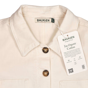 Baukjen Soft White Kristi Cropped Denim Jacket