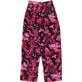 By Walid Black Pink Floral Trousers