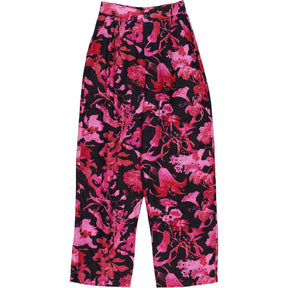 By Walid Black Pink Floral Trousers