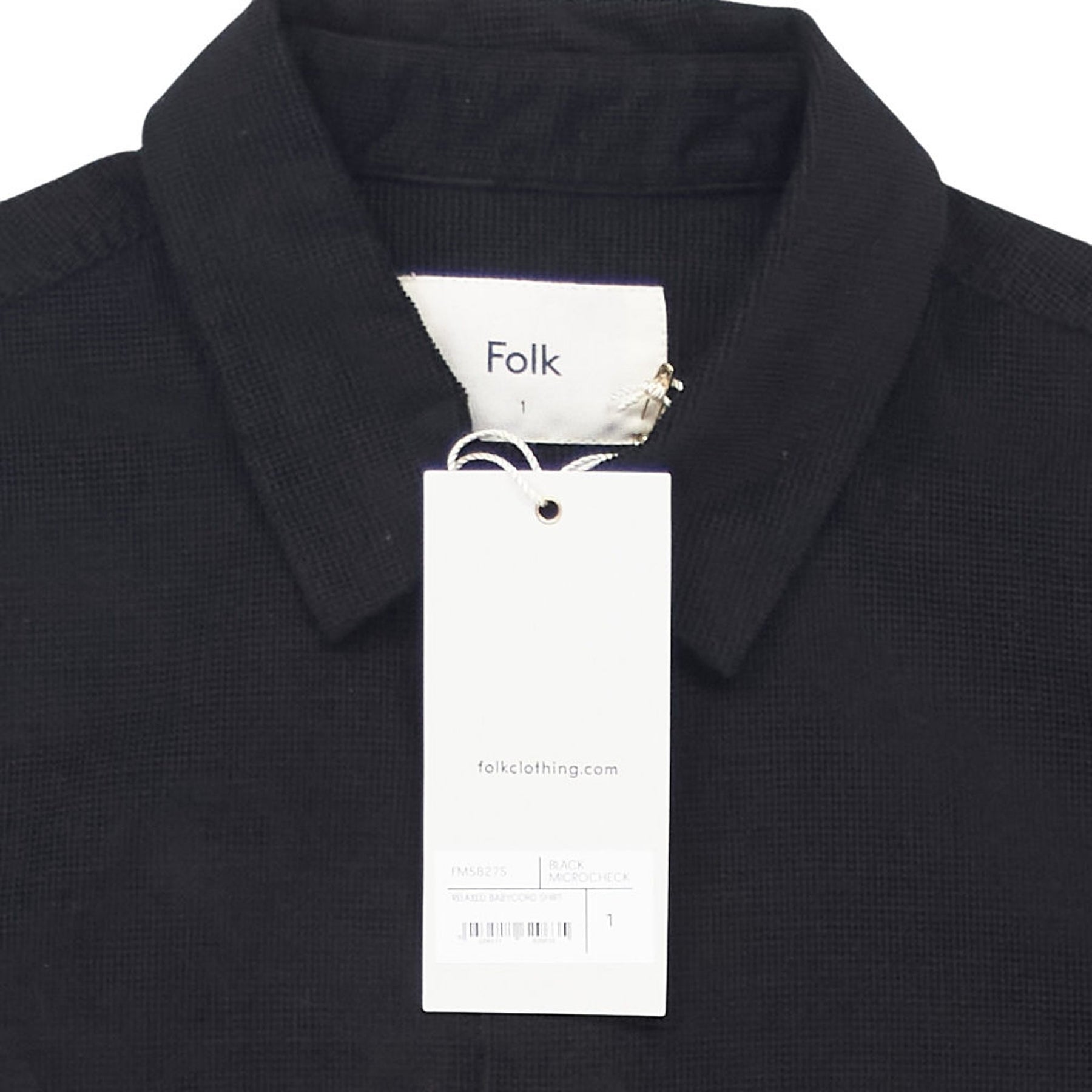 Folk Black Relaxed Barcocheck Shirt