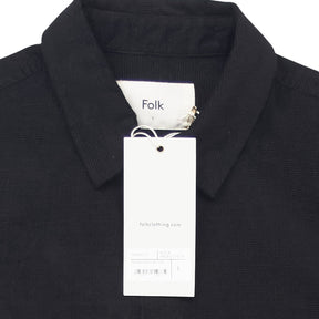 Folk Black Relaxed Barcocheck Shirt