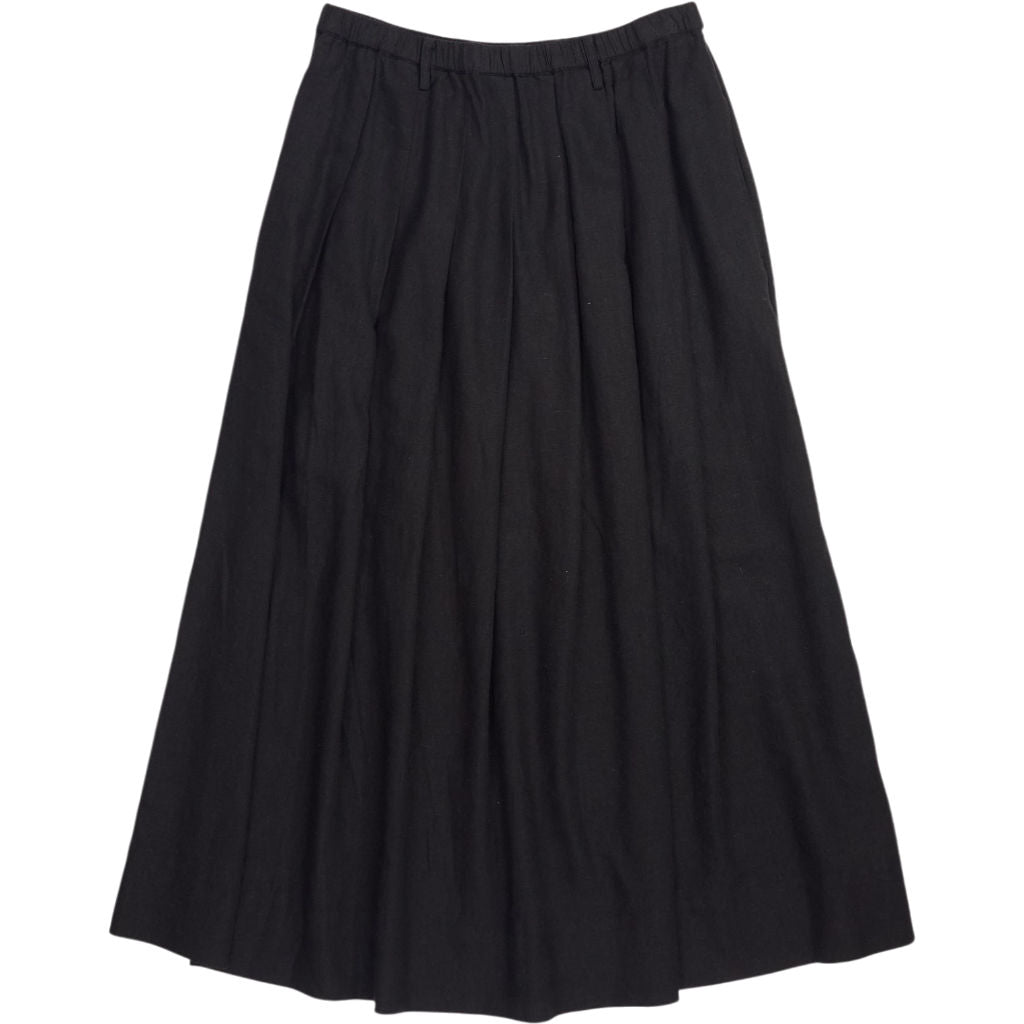 Hush Black Ivy Pleated Linen Midi Skirt