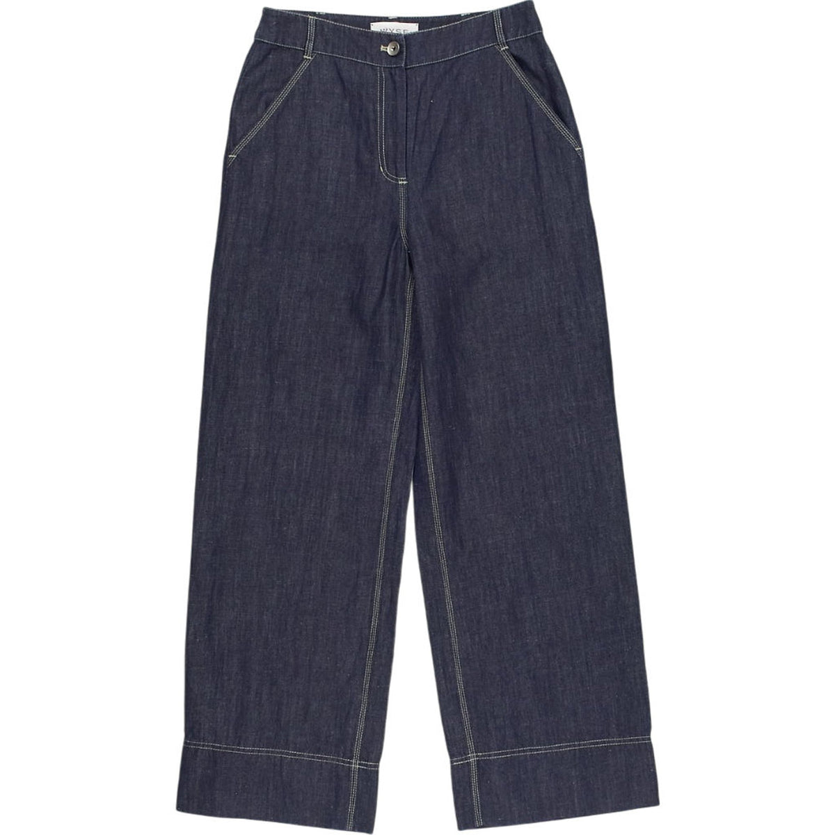 Wyse Blue Denim Wide Leg Trousers