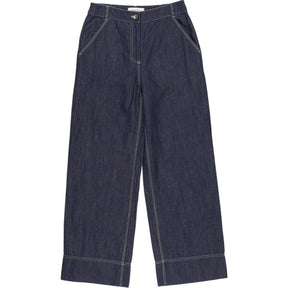 Wyse Blue Denim Wide Leg Trousers