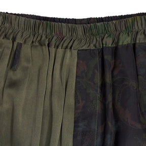 By Walid Green Floral Silk Trousers