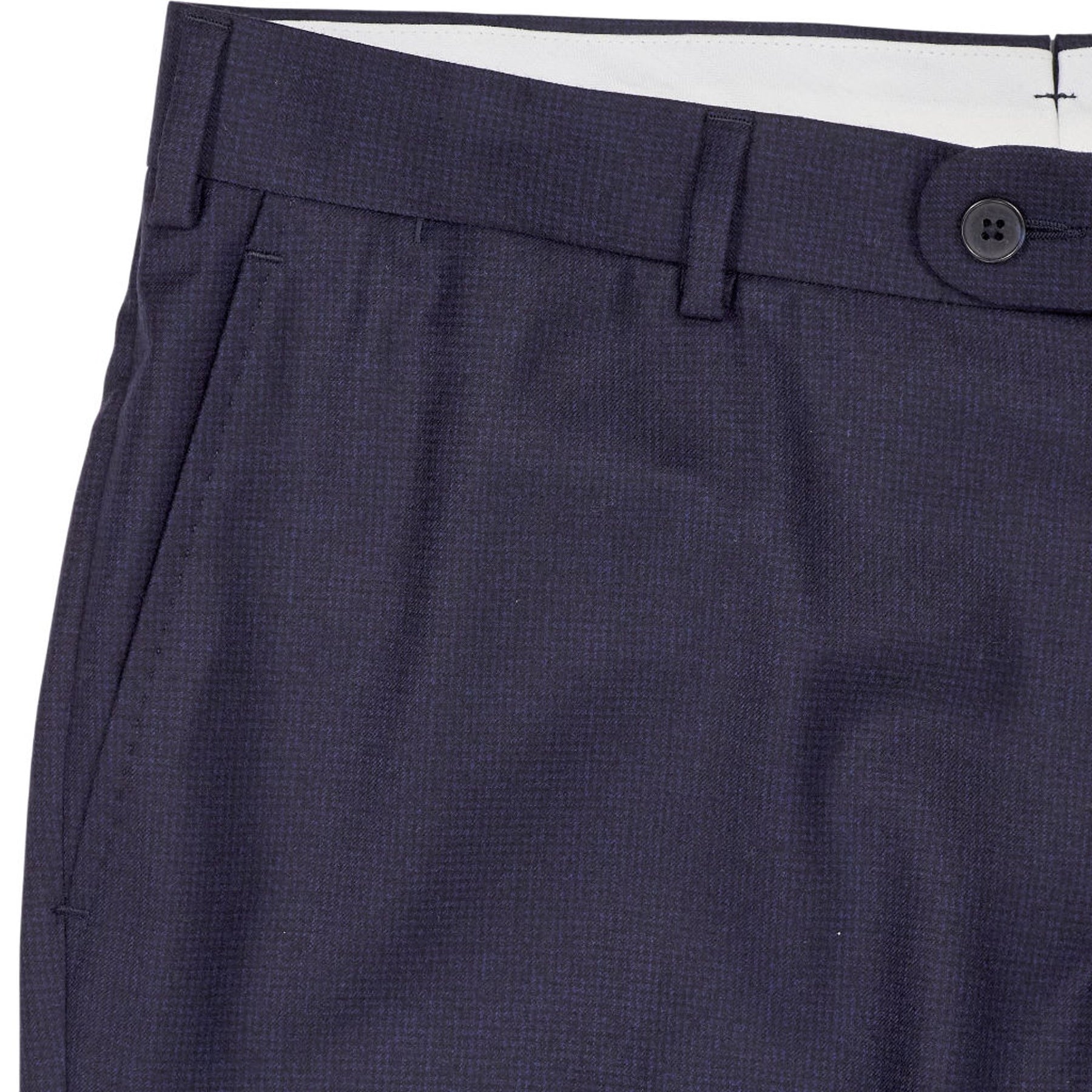 Moss Navy Tailored Fit Trousers
