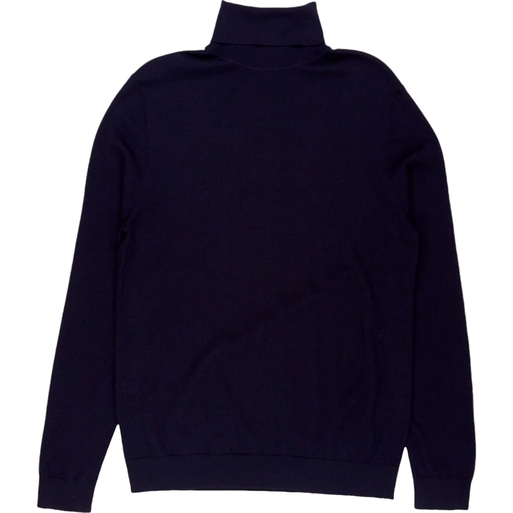 Moss Bros Navy Roll Neck Jumper