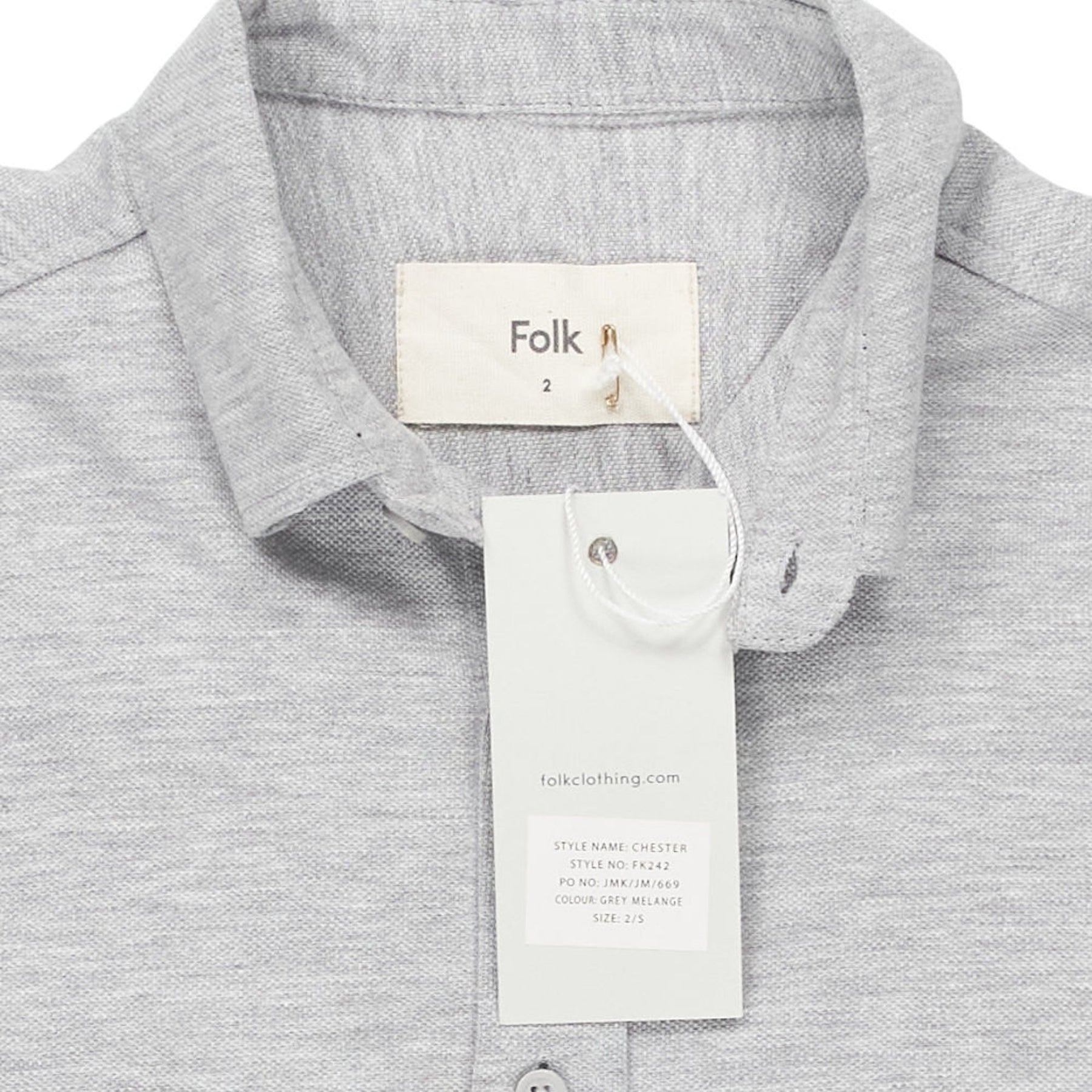 Folk Grey Melange Chester Shirt