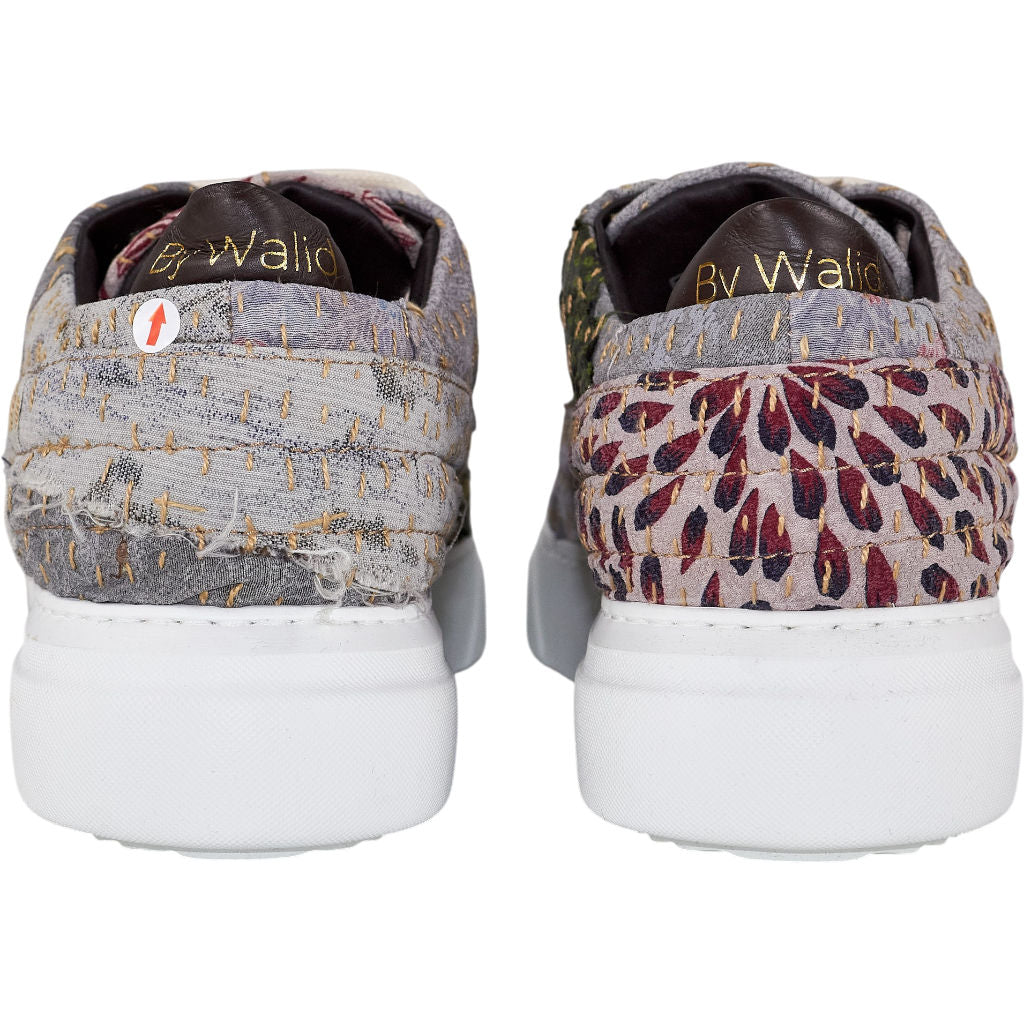 By Walid Multicoloured Silk Patch Trainers