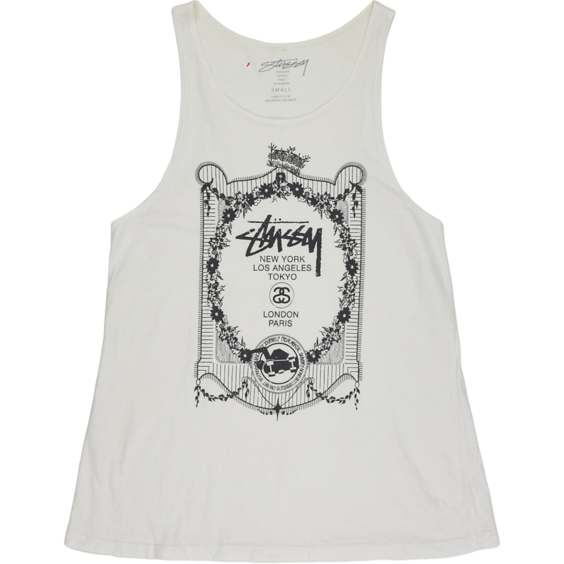 Stussy White Tank Top Small