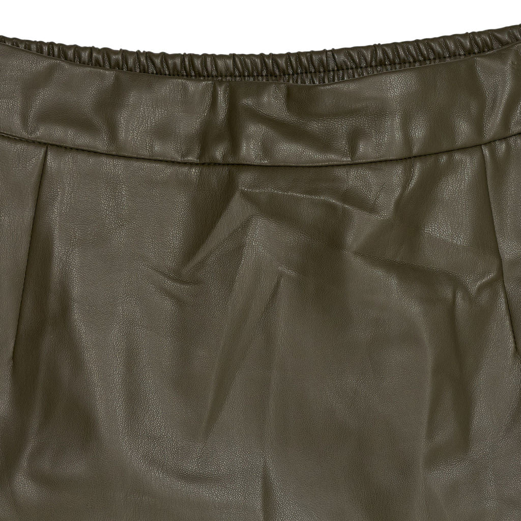 WYSE Khaki Leather Skirt