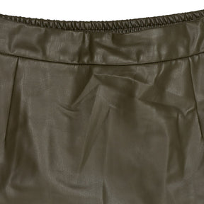WYSE Khaki Leather Skirt