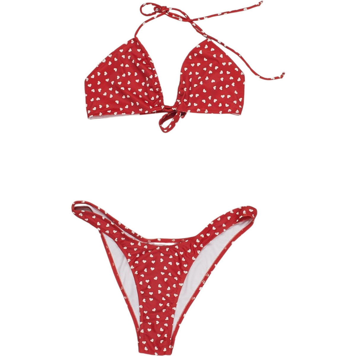 Motel Red Heart Print Bikini