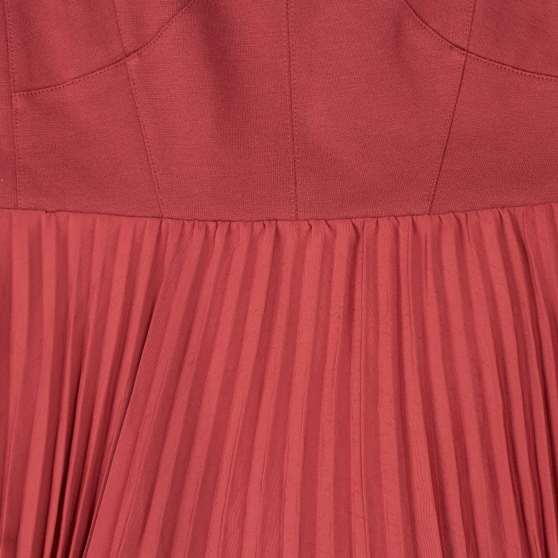Anthropologie Red Pleated Midi Dress