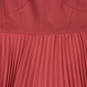 Anthropologie Red Pleated Midi Dress
