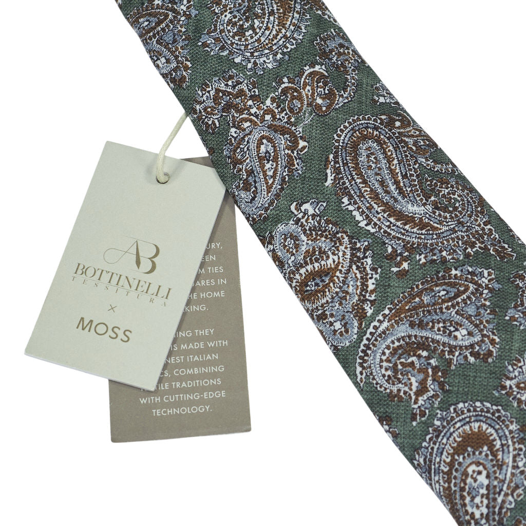 Moss Green Pattern Tie Bundle x 3