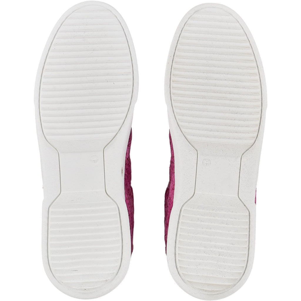 By Walid Pink Print Raw Silk Trainers