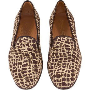 Stubbs & Wootton Brown Patterned Loafers