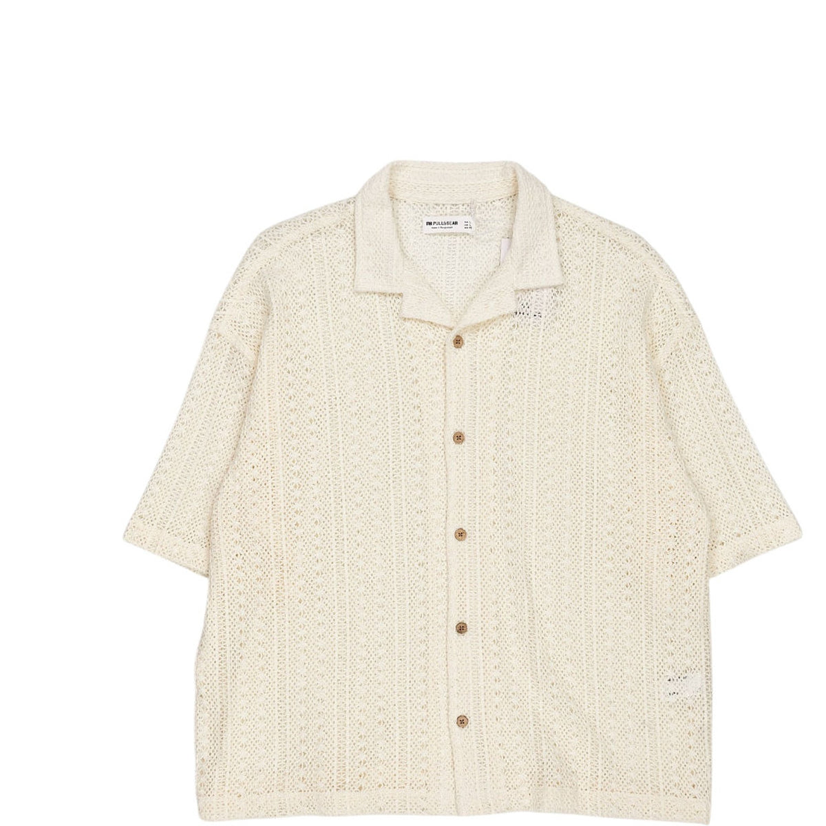 Pull & Bear Cream Crochet Shirt