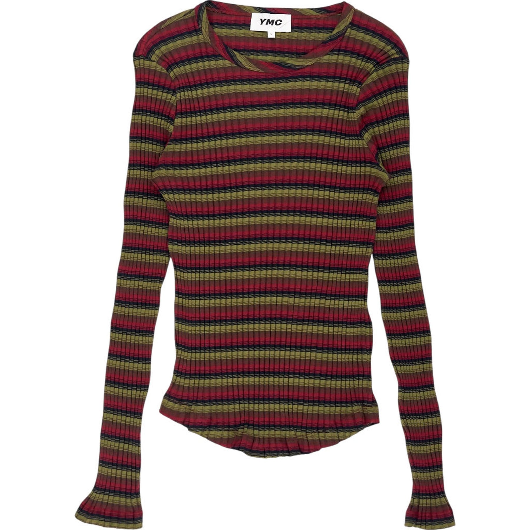 YMC Multicolour Striped Long Sleeve Top L