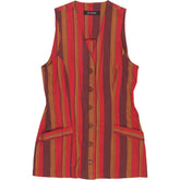 Vintage Zoo Et Vous Red Striped Sleeveless Vest