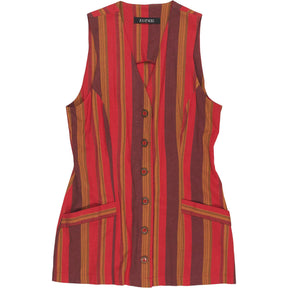 Vintage Zoo Et Vous Red Striped Sleeveless Vest