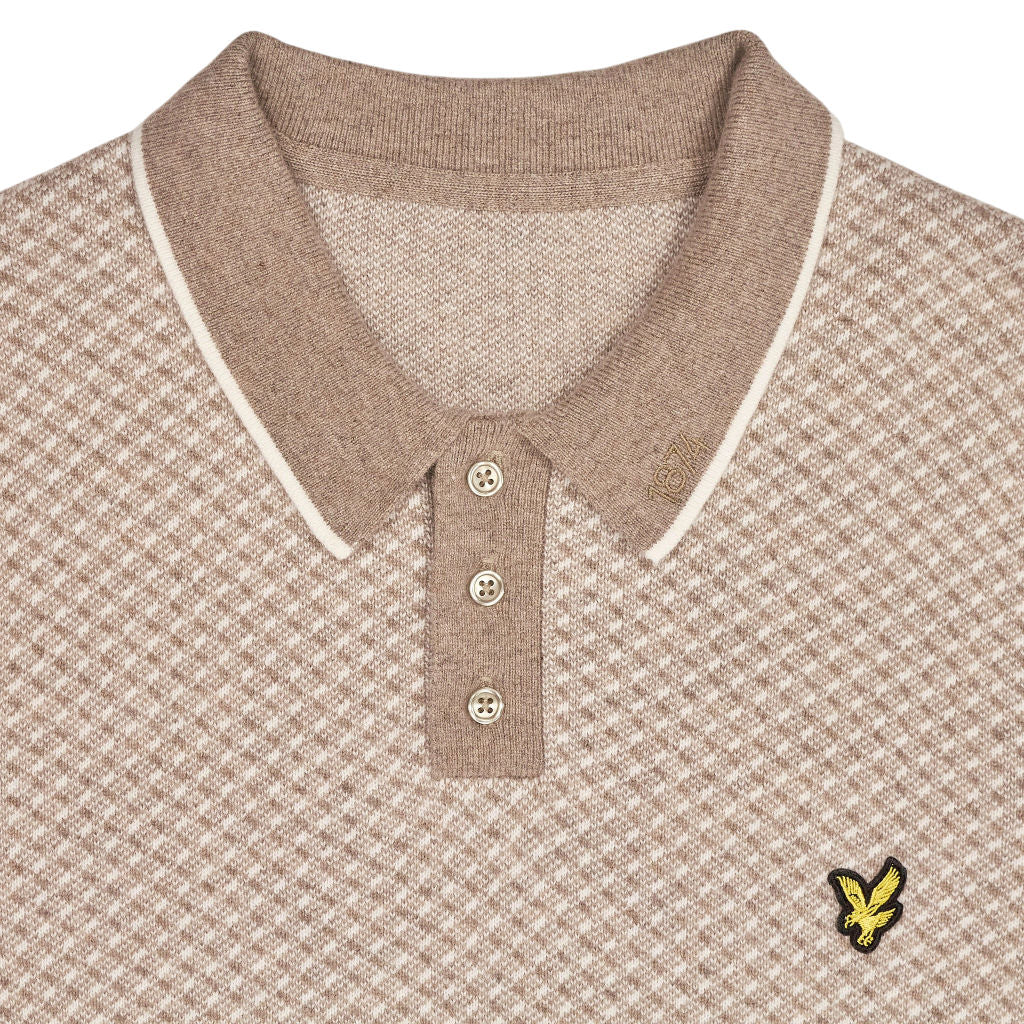 Lyle & Scott Beige Cashmere Blend Polo Shirt