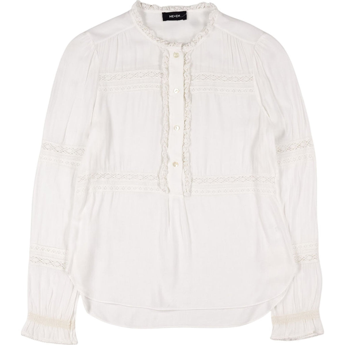 ME+EM White Lace Trim Blouse
