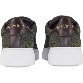 By Walid Olive Green Lace Trainers