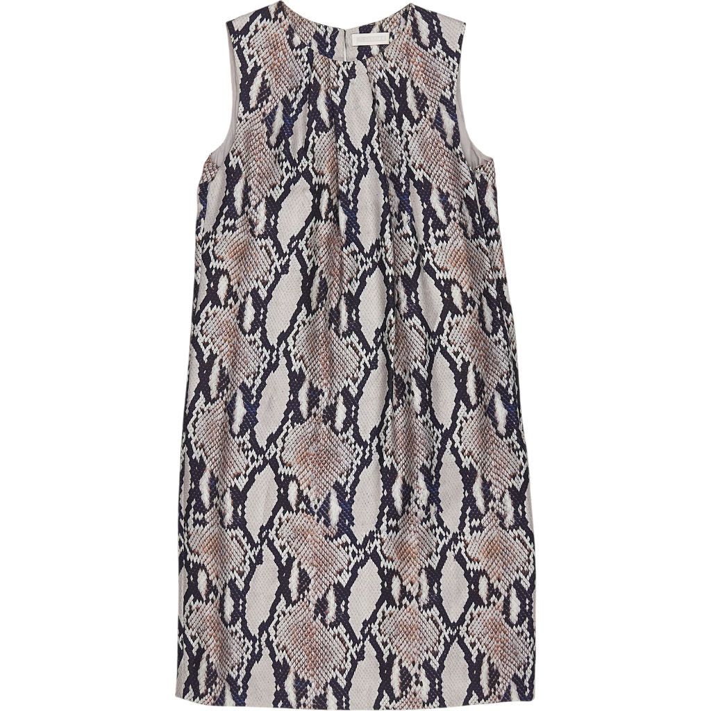 St. Emile Grey Silk Snake Print Dress