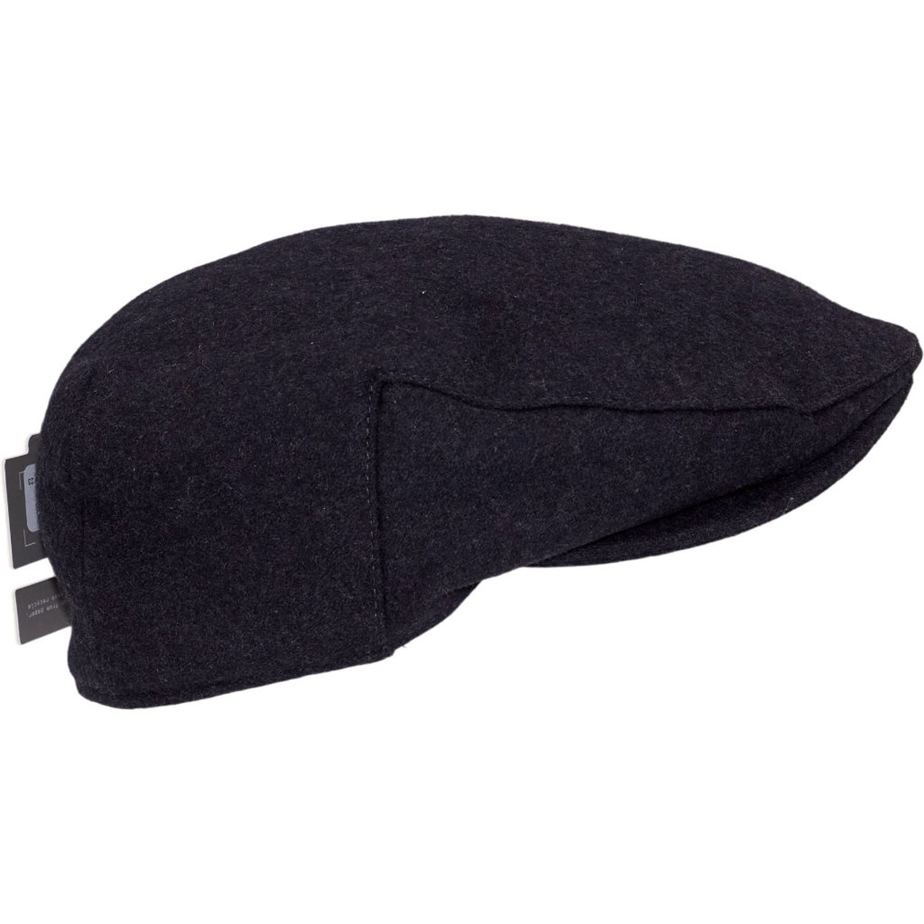 Moss Black Wool Flat Cap