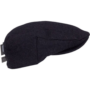 Moss Black Wool Flat Cap