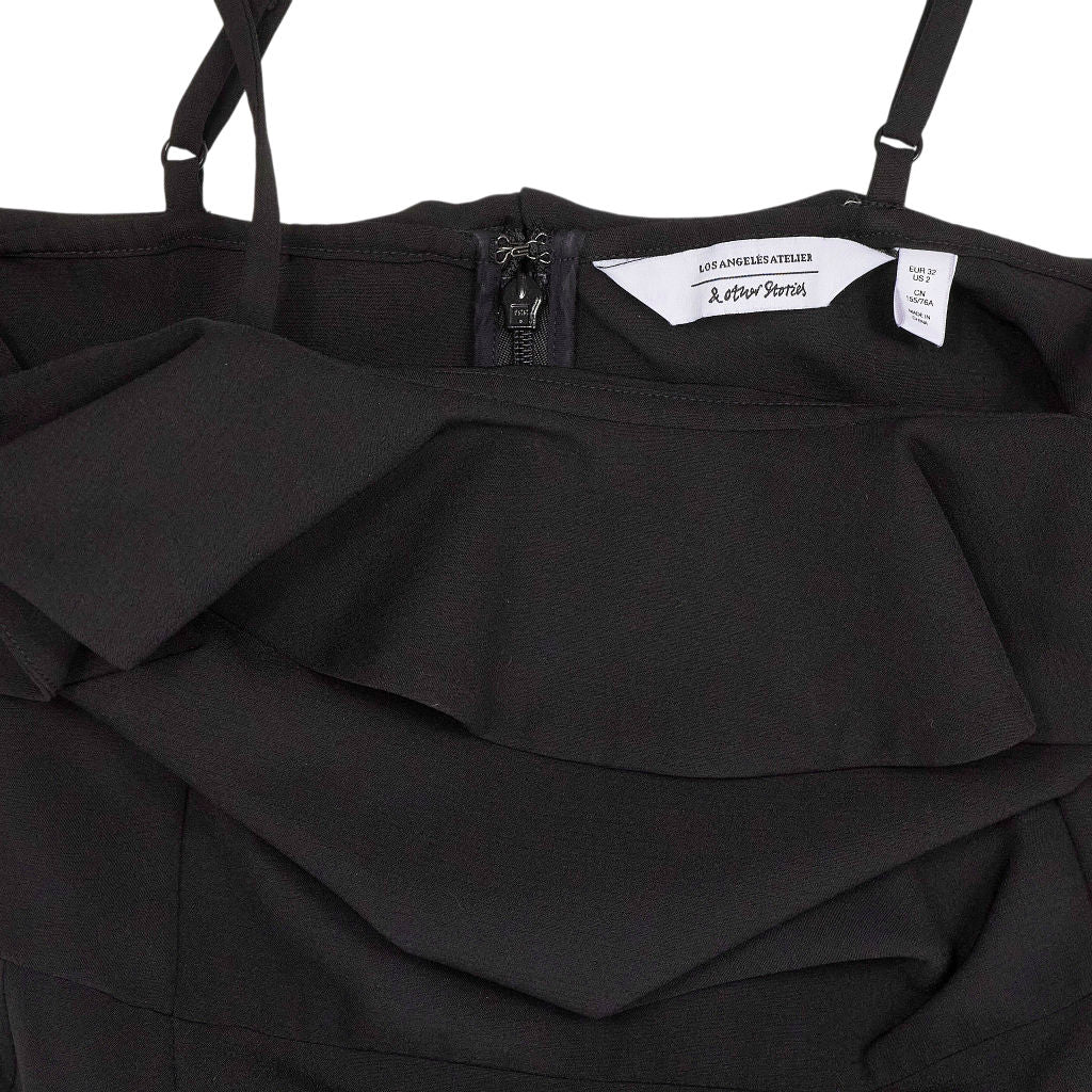 & Other Stories Black Ruffle Dress