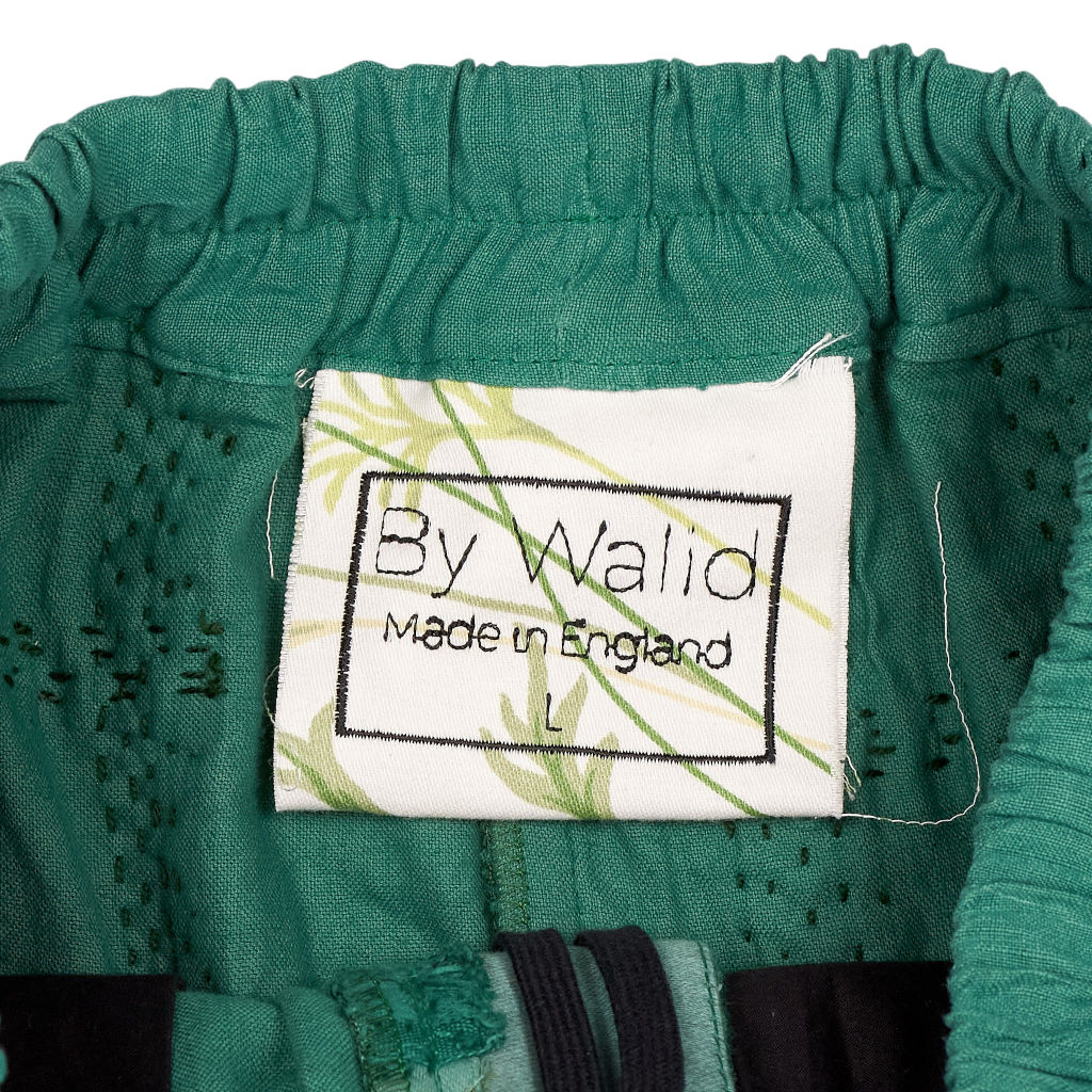 By Walid Green Patchwork Shorts