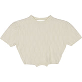 SRVC Cream Knit Cropped Top