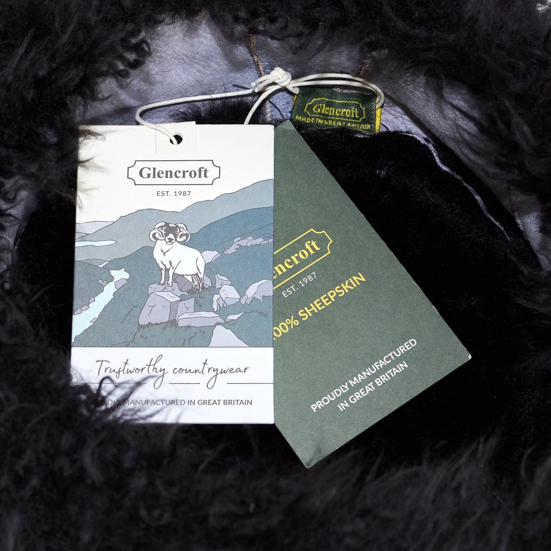 Glencroft Black Sheepskin Hat